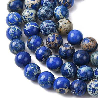 Natural Imperial Jasper Beads Strands G-A175B-8mm-06-1