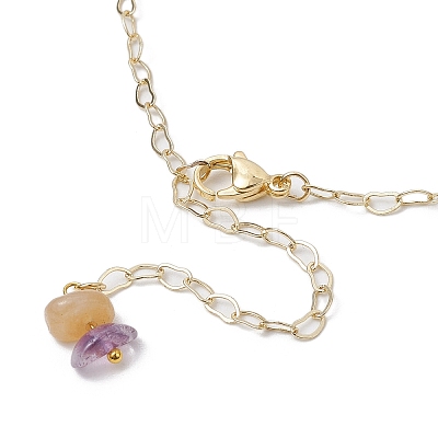 Natural & Synthetic Gemstone Pendant Necklace NJEW-JN04851-1