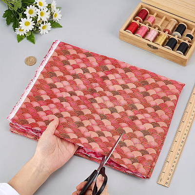 Fish Scales Pattern Cotton Fabric DIY-WH0622-777C-1