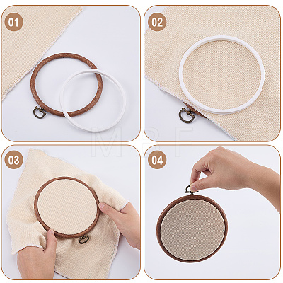 4Pcs 4 Styles Plastic Cross Stitch Embroidery Hoops DIY-CP0012-38-1