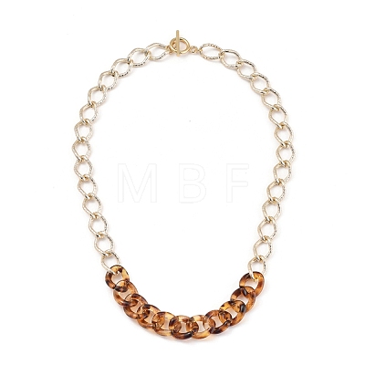 Transparent Acrylic & Aluminum Curb Chain Necklaces NJEW-JN02959-1