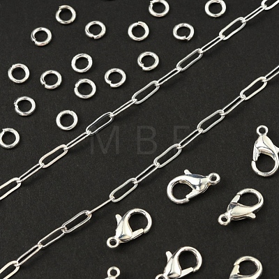 DIY Paperclip Chains Jewelry Set Making Kit DIY-YW0005-30S-1