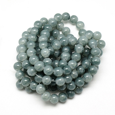 Baking Paint Crackle Glass Beads Strands X-DGLA-Q023-8mm-YS34-1