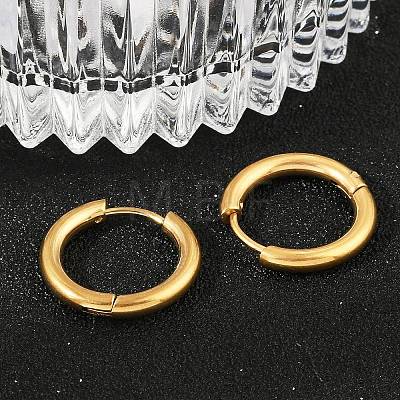 202 Stainless Steel Huggie Hoop Earrings X-EJEW-F111A-16mm-G-1
