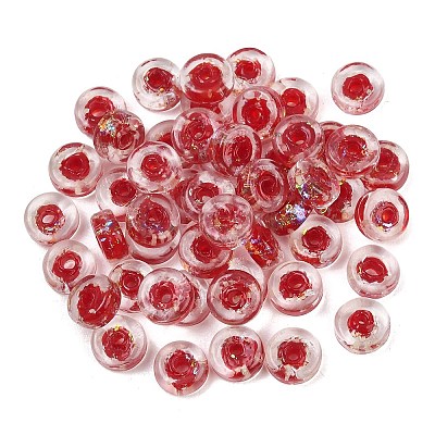 Luminous Handmade Foil Glass Beads LAMP-P020-01A-05-1