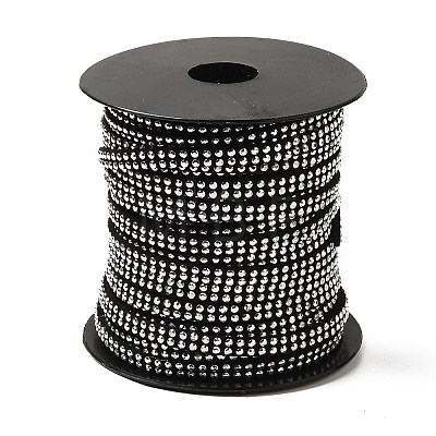 2 Row Platinum Aluminum Studded Faux Suede Cord LW-D005-01P-1