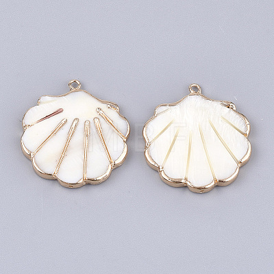 Electroplate Freshwater Shell Pendants X-SHEL-T012-05A-1