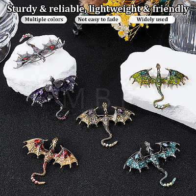 18Pcs 6 Colors Pterosaur Enamel Pins JEWB-ME0001-41-1