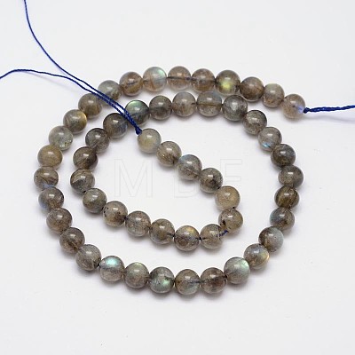 Natural Labradorite Round Bead Strands G-M262-8mm-09-1