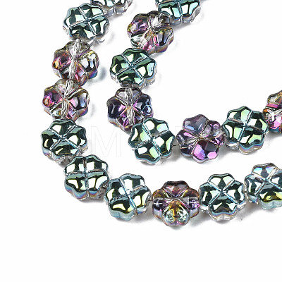 Electroplate Half Translucent Glass Beads Strands EGLA-S193-05-1