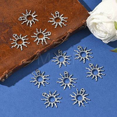 Tibetan Style Alloy Sun Pendants X-TIBEP-M020-09AS-1