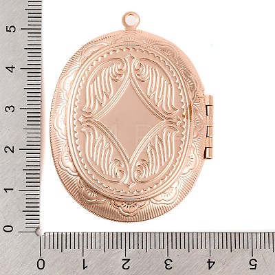 Rack Plating Brass Locket Pendants KK-K277-09RG-1