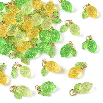 36Pcs 3 Colors Lemon Acrylic Pendants PALLOY-FS00059-02-1
