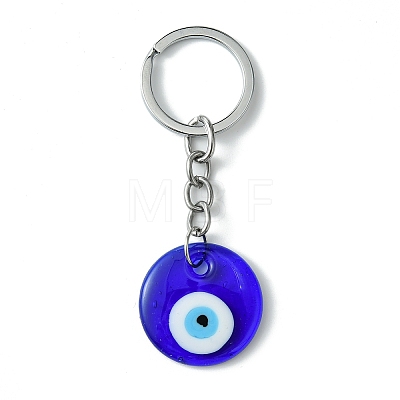 6Pcs 3 Style Handmade Evil Eye Lampwork Keychain KEYC-SW00002-1