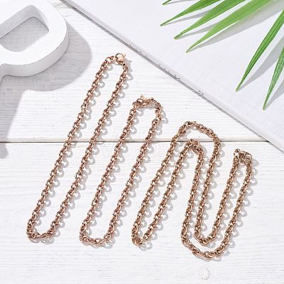 6Pcs 3 Style 304 Stainless Steel Cable Chain Jewelry Making Sets MAK-LS0001-01RG-1