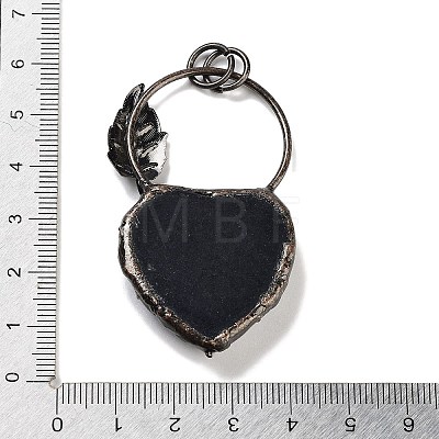 Natural Obsidian Heart Big Pendants G-A221-05F-1