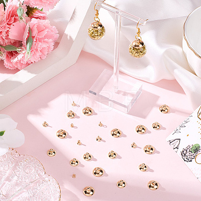 120Pcs 6 Styles Brass Bead Cap Pendant Bails DIY-SP0004-25LG-1