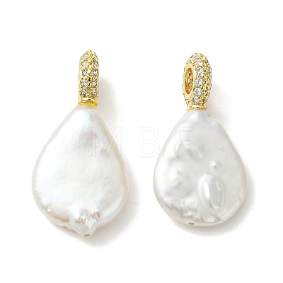 Natural Baroque Keshi Pearl Pendants PALLOY-JF05637-01-1