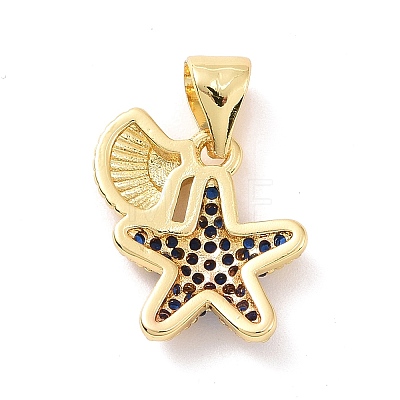 Brass Micro Pave Cubic Zirconia Charms KK-G444-02G-04-1