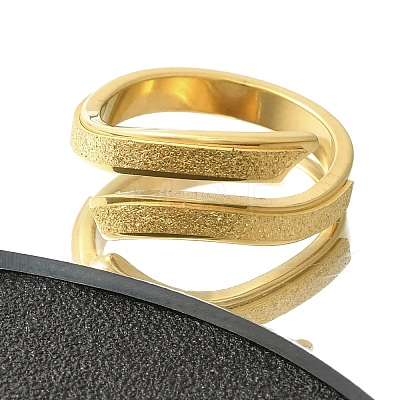 Textured 304 Stainless Steel Cuff Ring for Women RJEW-L126-13B-G-1