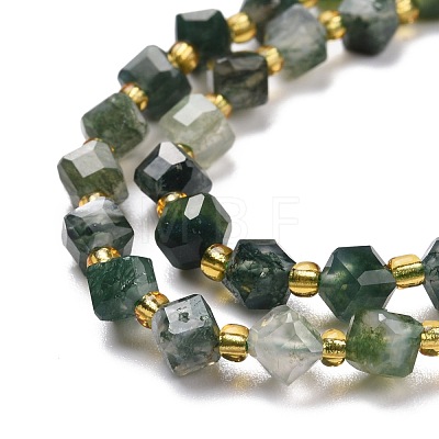 Natural Moss Agate Beads Strands G-P463-10-1