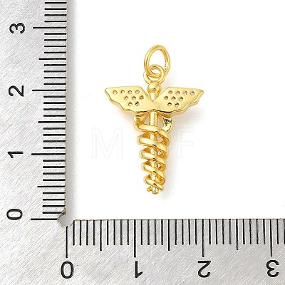 Rack Plating Brass Micro Pave Cubic Zirconia Pendants KK-S396-44G-1