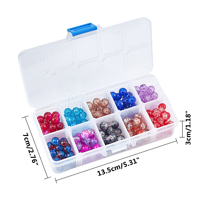Transparent Crackle Glass Beads CCG-PH0003-13-1