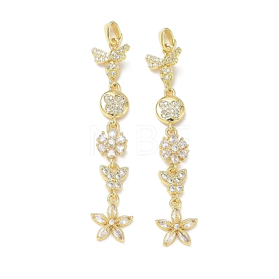 Brass Micro Pave Clear Cubic Zirconia Big Pendants CU-E004-02G-1