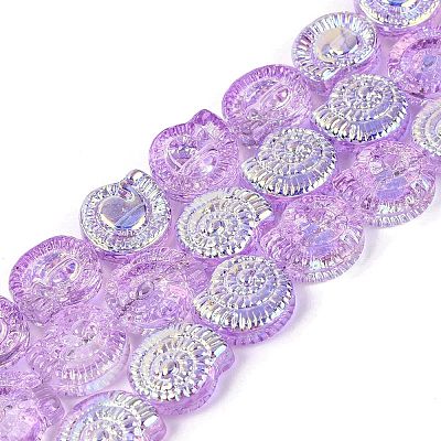 Electroplate Transparent Glass Beads Strands EGLA-Q136-02A-05-1