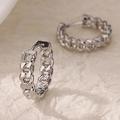 304 Stainless Steel Hoop Earrings EJEW-B142-01P-1