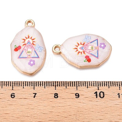 Printed Rack Plating Alloy Enamel Pendants ENAM-T020-04A-1