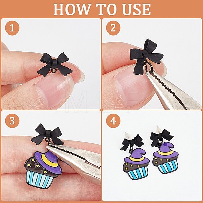 40Pcs Bowknot Alloy Stud Earring Findings FIND-SP0001-16EB-1