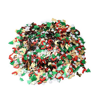 Christmas Theme Plastic Sequins Beads KY-C014-04-1