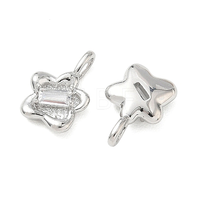Valentine's Day Brass Micro Pave Clear Cubic Zirconia Charms KK-C259-14P-1