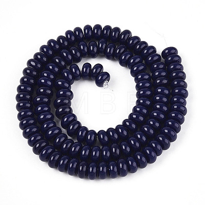 Opaque Spray Painted Glass Beads GLAA-ZX008-6mm-18P-1