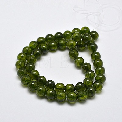 Natural Green Jade Dyed Round Beads Strands JBS053-10MM-41-1