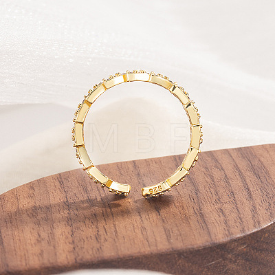 Brass Micro Pave Clear Cubic Zirconia Cuff Open Rings for Women WG065A2-01-1