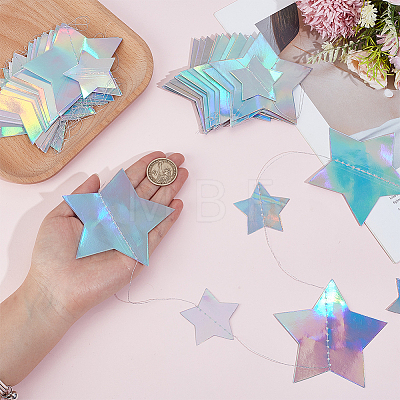 3Pcs Paper Star Hanging Banners AJEW-CN0007-86-1