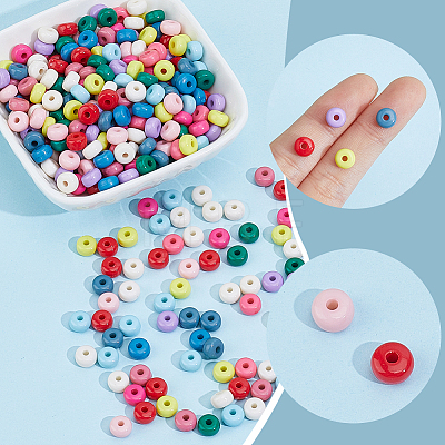 500Pcs Opaque Acrylic Beads OACR-PA0001-97-1