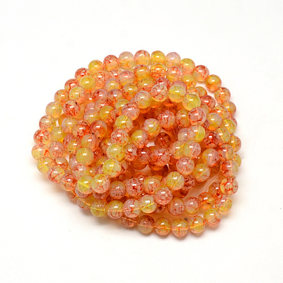 Baking Painted Glass Beads Strands X-DGLA-Q023-8mm-DB42-1