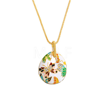 Alloy Enamel Pendant Necklaces for Women WG68034-01-1