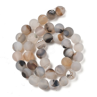 Natural Dendritic Agate Beads Strands G-A248-A04-01-1