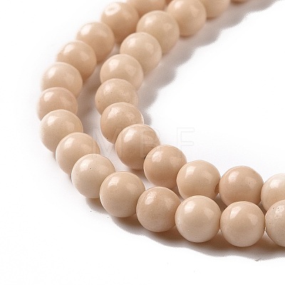 Natural Petrified Wood Round Beads Strands G-P128-49-4mm-1
