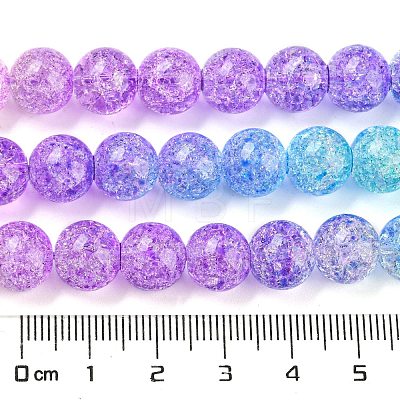 Spray Painted Crackle Glass Beads Strands DGLA-C002-10mm-07-1