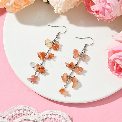 Natural Agate Dangle Earrings for Women EJEW-TA00553-04-1