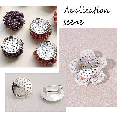 Brass Finger Ring/Brooch Sieve Findings KK-SC0002-65-1