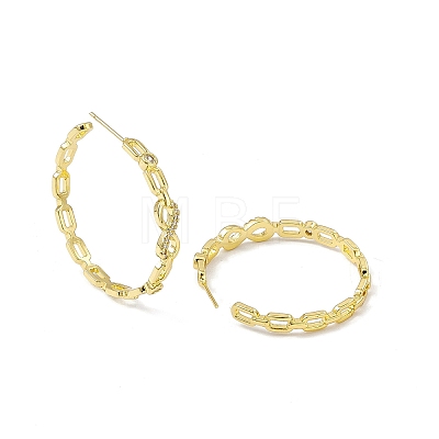 Clear Cubic Zirconia Infinity Stud Earrings EJEW-I277-16G-1