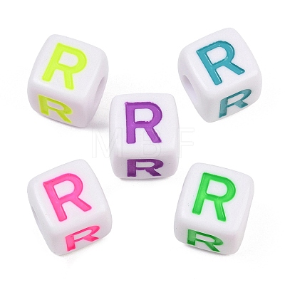 Opaque Acrylic Enamel European Beads AC-ACBA1794-04R-1