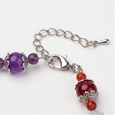 Natural & Synthetic Gemstone Beaded Bracelets BJEW-P065-11-1