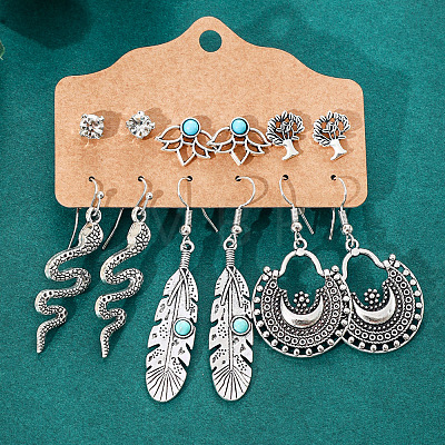 Bohemian Style Alloy Resin and Enamel Dangle Earrings WGA2ED8-02-1